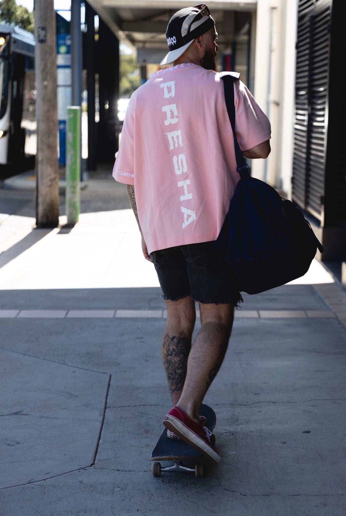 Vertical Logo Tee - Dust Pink