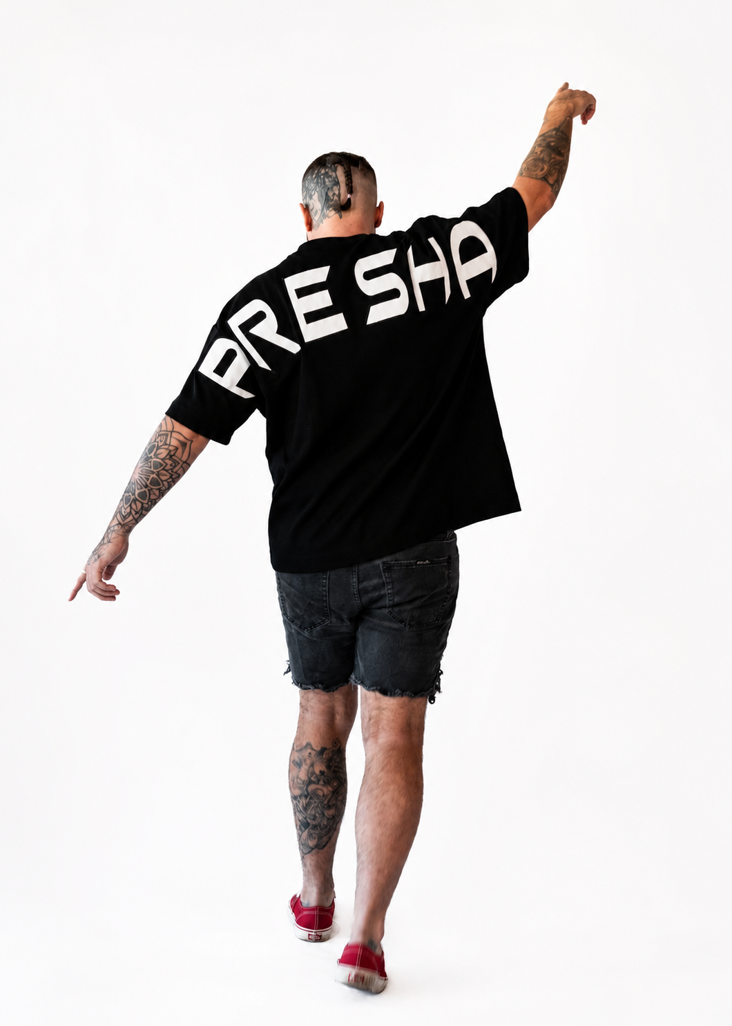 PRESHA Signature appliqué Tee - Black
