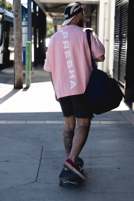 Vertical Logo Tee - Dust Pink